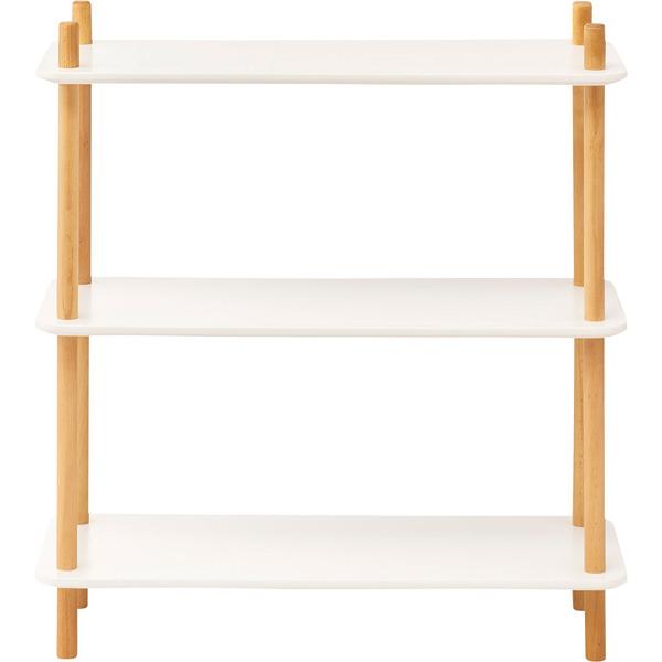 ラック3段 PT-976WH 棚 3段 マルチラック キッチンラック サイドラック ベッドサイド 間仕切り 木製 天然木 ビーチ 北欧 シンプル | 東谷 | 02