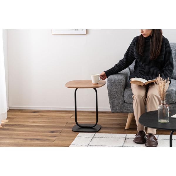 サイドテーブル TEC-84 テーブル 机 ナイトテーブル スリム おしゃれ モダン ベッドサイドテーブル ブラックスチール スチール ディスプレイ シンプル 高級感 | 東谷 | 16