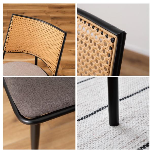 チェア TOE-126BE TOE-126DGY ダイニングチェア おしゃれ 椅子 イス いす チェアー ナチュラル シンプル ラタン調 ファブリック 布地 スチール | 東谷 | 17