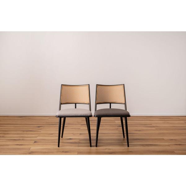 チェア TOE-126BE TOE-126DGY ダイニングチェア おしゃれ 椅子 イス いす チェアー ナチュラル シンプル ラタン調 ファブリック 布地 スチール | 東谷 | 08