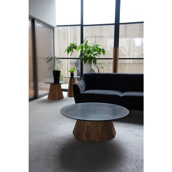 東谷 サイドテーブル WE-880 ナイトテーブル 木製 天然木 丸い 丸型