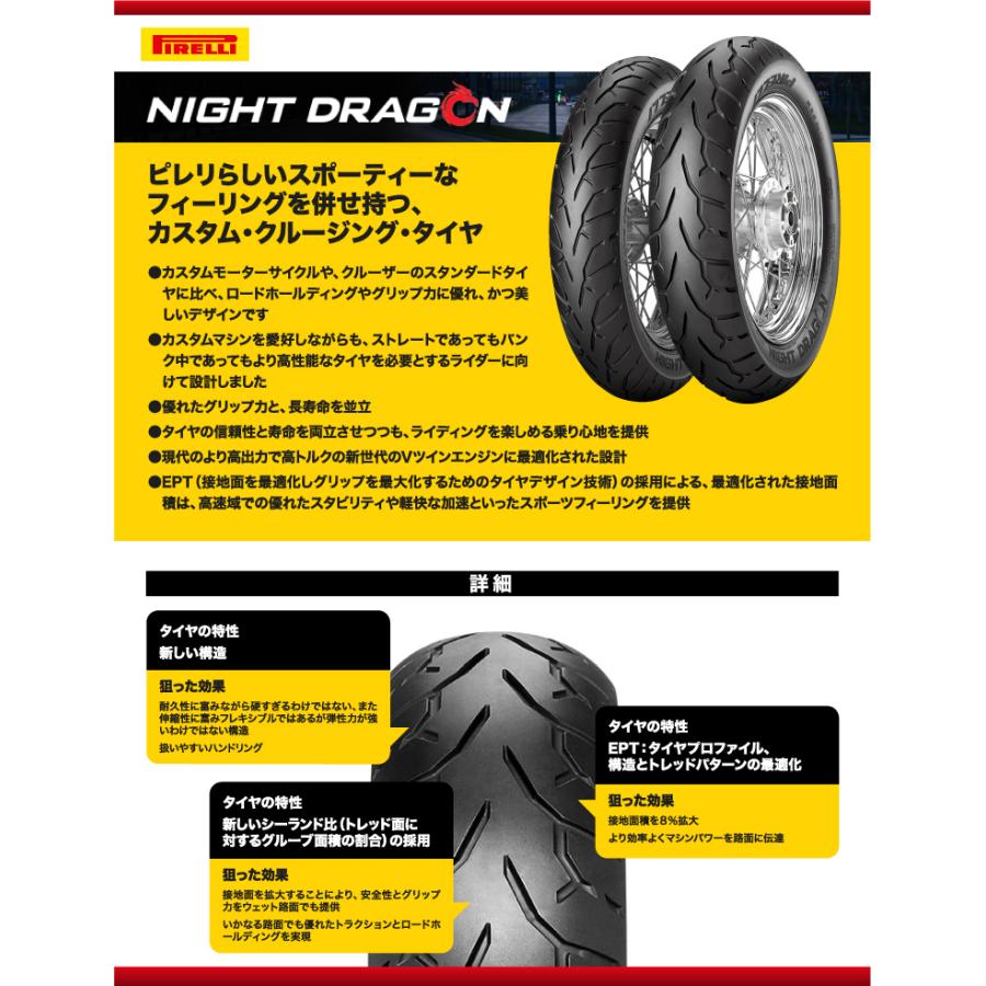 PIRELLI NIGHT DRAGON GT R 180/55B18 80H TL REINF タイヤ 1本の画像