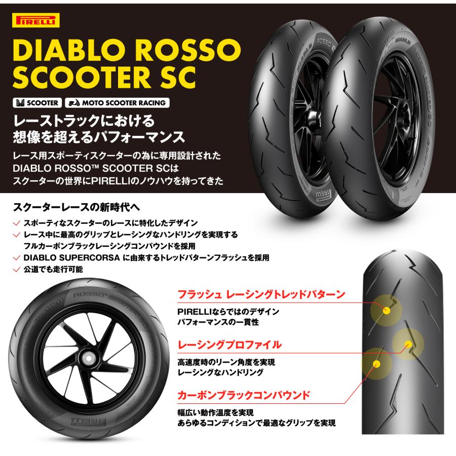 PIRELLI DIABLO ROSSO SCOOTER SC F 110/80-14 53P TL タイヤ 1本 |  | 02