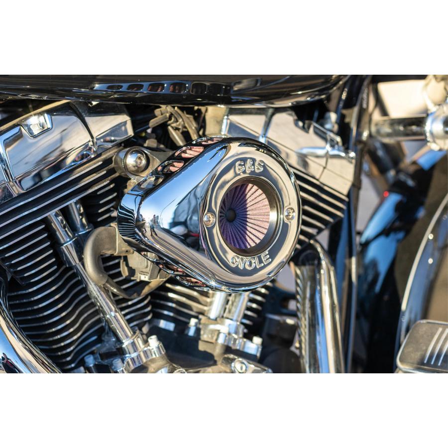 エスアンドエスサイクル AirStinger エアスティンガーステルス エアクリーナーキット クローム ツインカム(ケーブル2本引) 01-17