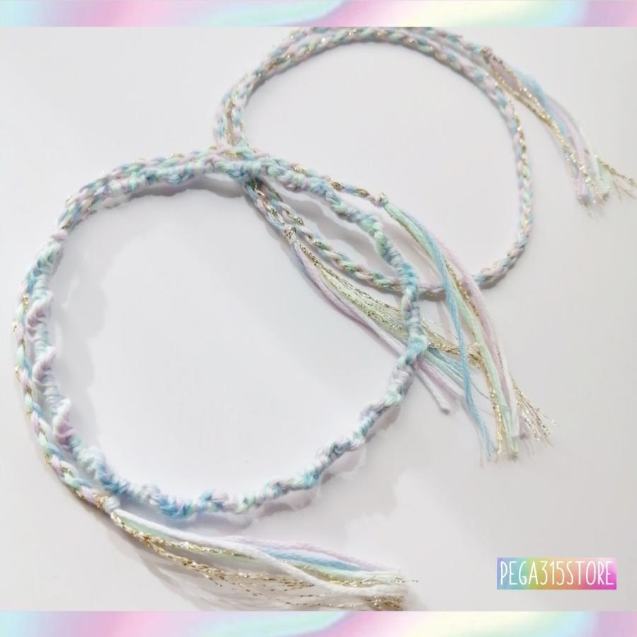 アンクレット　ミサンガ　足首　2本SET COTTONCANDY　MIXツイード　anklet073　送料無料｜pega315store