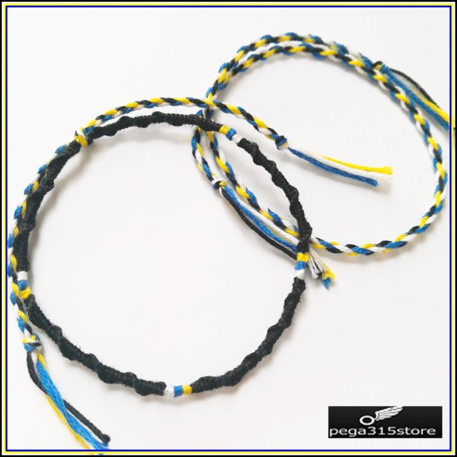 アンクレット ミサンガ メンズ 白紺 足首 ２本セット ３本ライン セール特価 足首