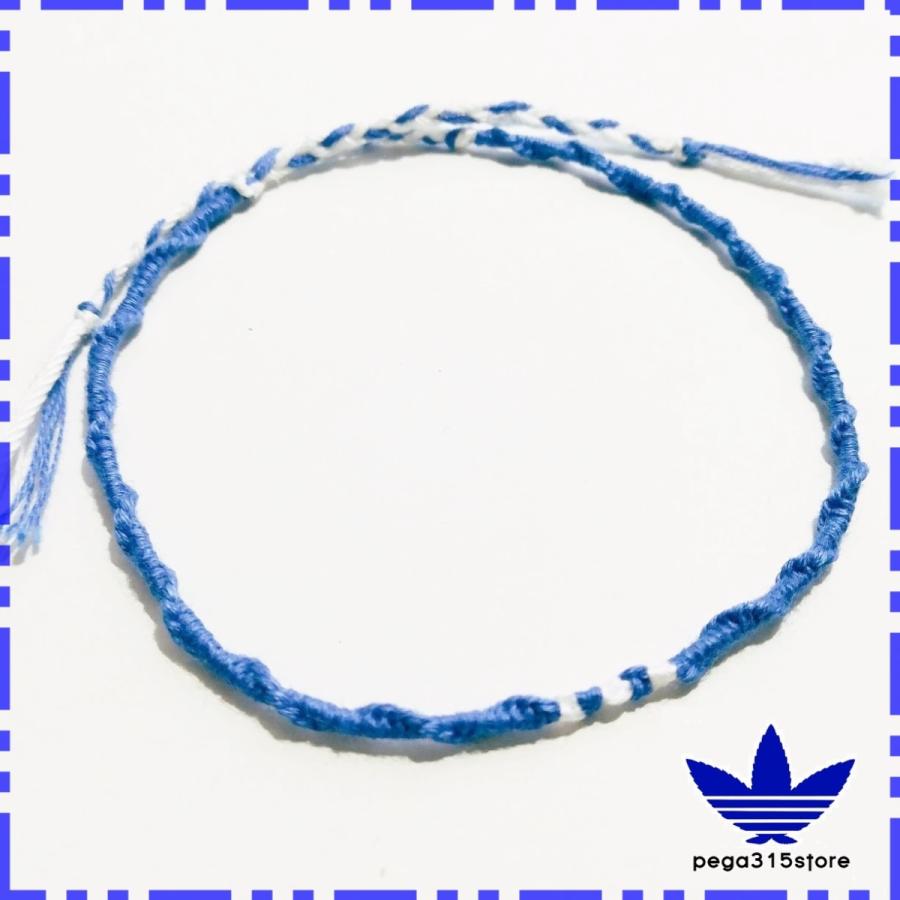 ミサンガ アンクレット 藍色 アンクレット ミサンガ 3本ライン 2本セット メンズ 青 ブルー
