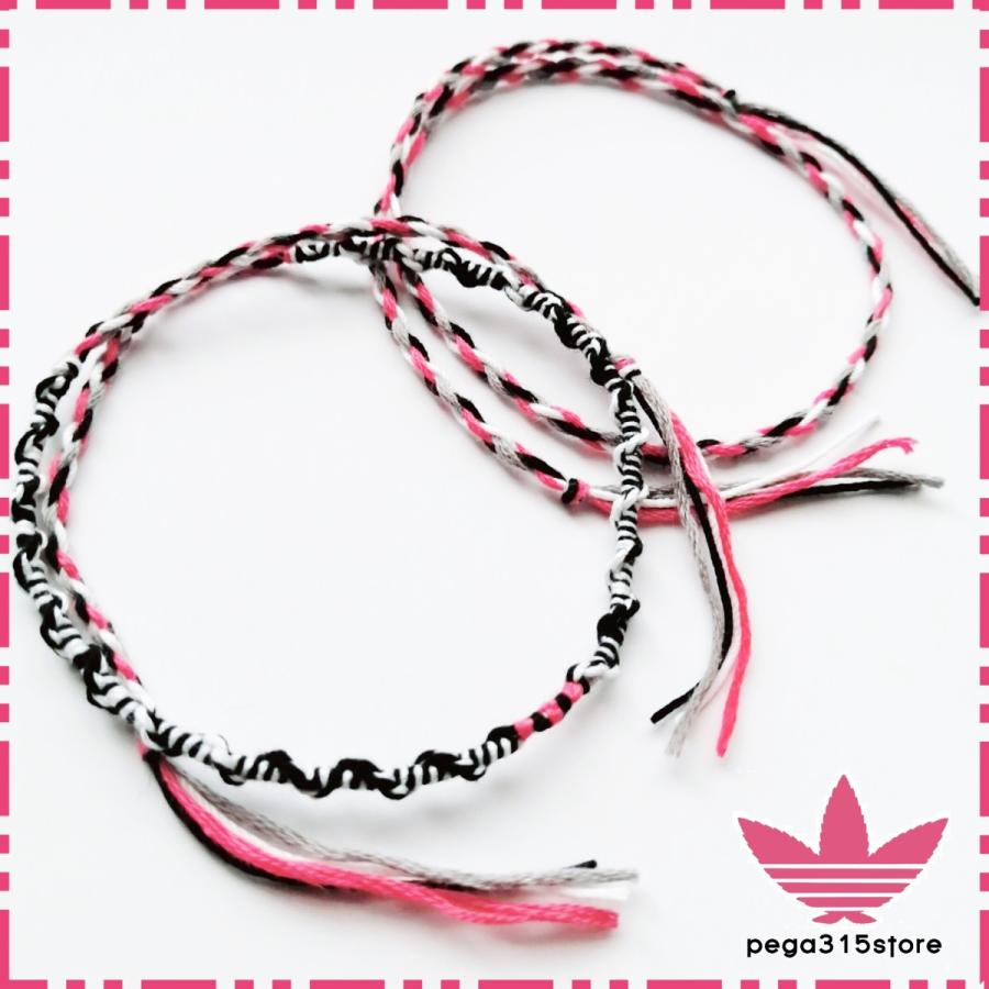 訳あり アンクレット ミサンガ ペア ピンクフラミンゴ ツイードbk 3本ライン Anklet225 送料無料