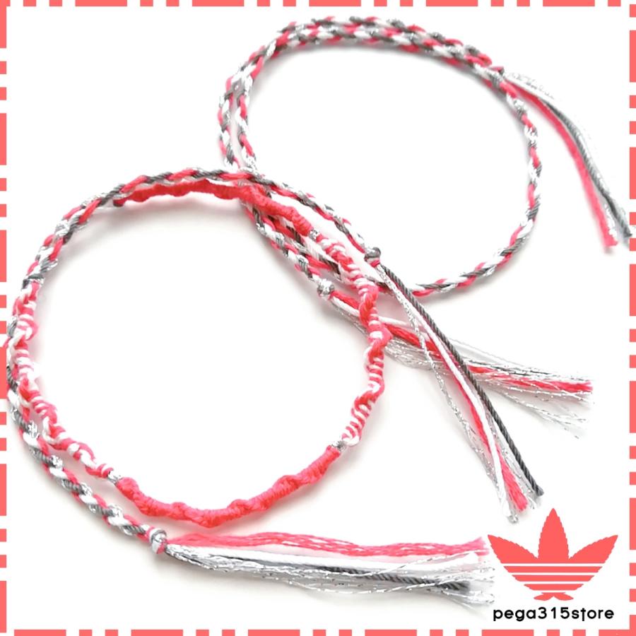 おトク 送料無料 アンクレット ミサンガ Mixツイード バイカラー ピンクフラミンゴホワイト Anklet291