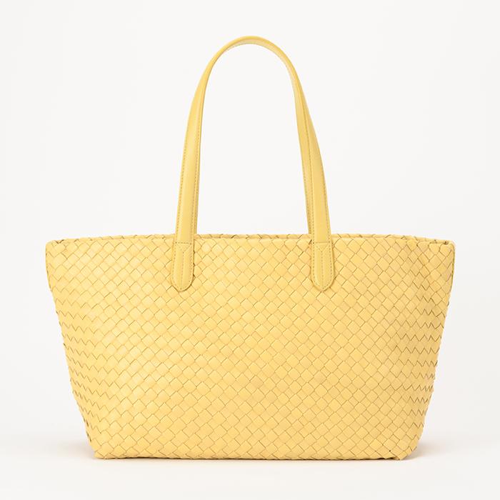 BOTTEGAVENETAイエローメッシュトートバッグ