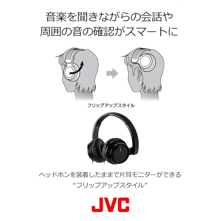 JVC HA-S200-BP 密閉型ヘッドホン 折りたたみ式 DJユースモデル
