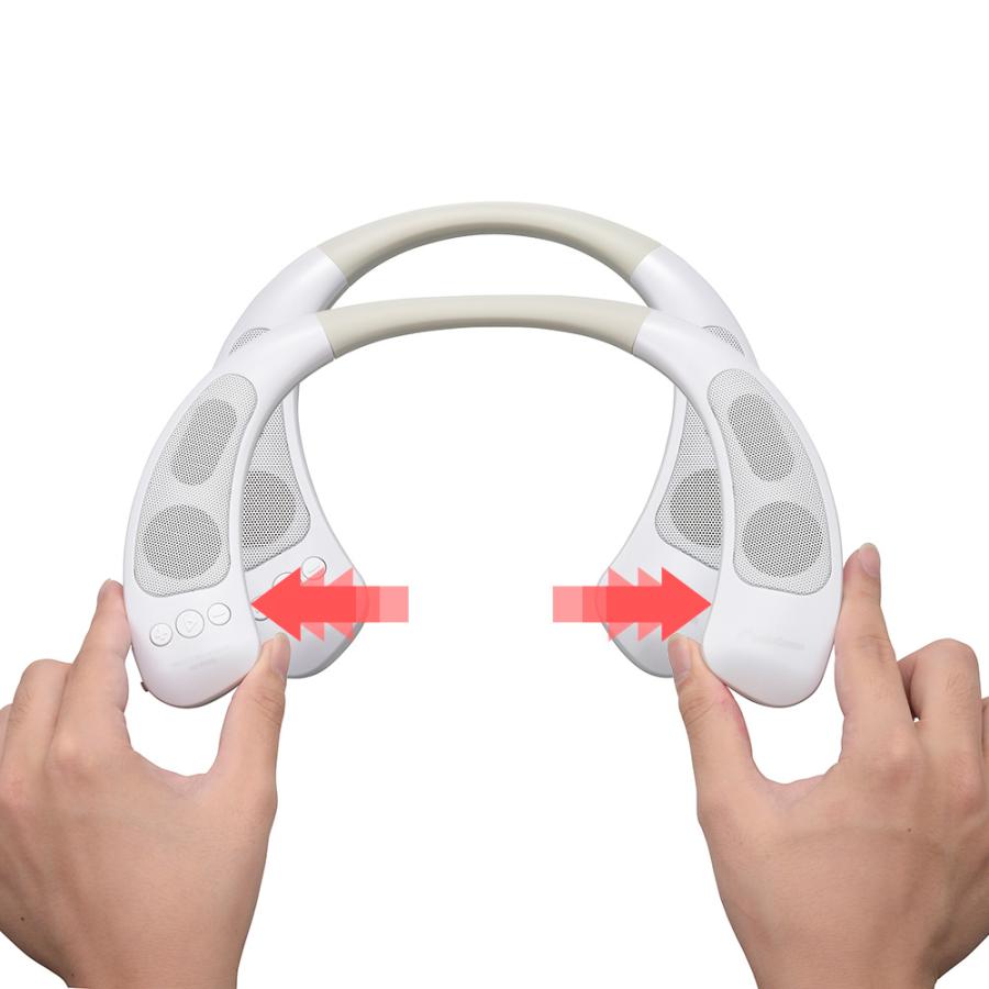 AudioComm オーム電機 ワイヤレスネックスピーカー ホワイト [品番]03