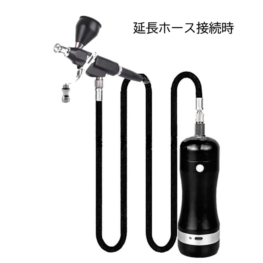 エアブラシ 充電式 ダブルアクション トリガー式 バッテリー 交換 静音