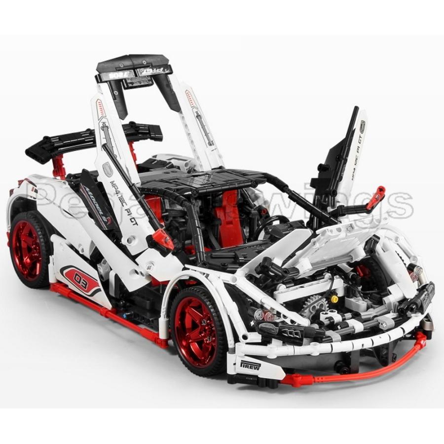 国内発送 レゴ互換 ブロック テクニック マクラーレン ホワイト 電動
