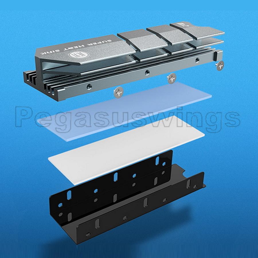 M.2 SSD ヒートシンク ヒートスプレッター 溝なしデザイン