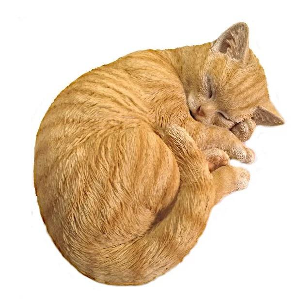 眠り猫 ネコ 茶トラ レジン製 野川農園 : PEGマーケット - 通販