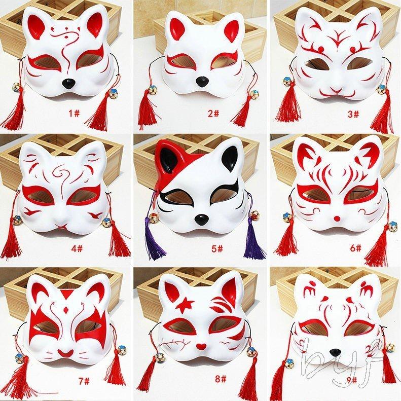 ハロウィン コスプレ道具 マスク 狐面 狐のお面 仮面 猫 半面 お化け お面