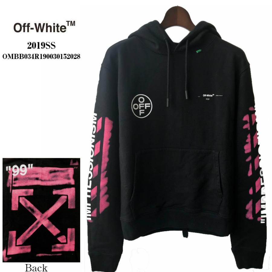 black and pink off white hoodie