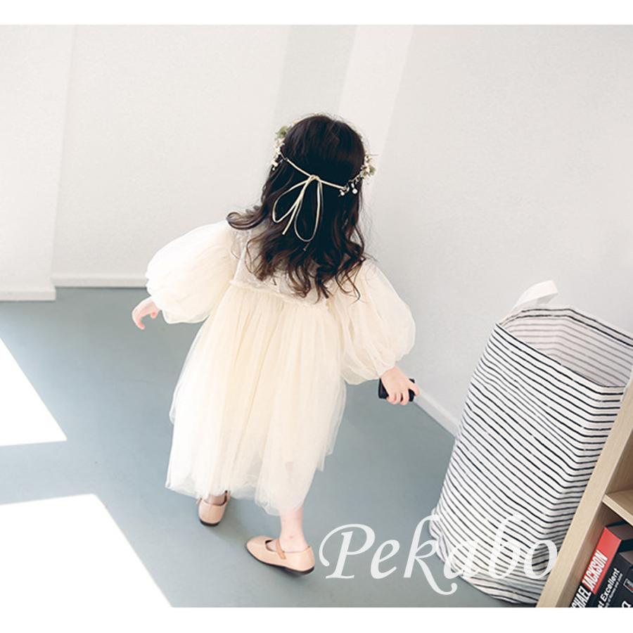 子供 ワンピース ベビー ドレス レース チュールスカート フワフワ