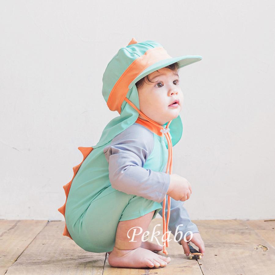 即納 キッズ 水着 ラッシュガード 男の子 女の子 恐竜 UPF50+ UVカット  