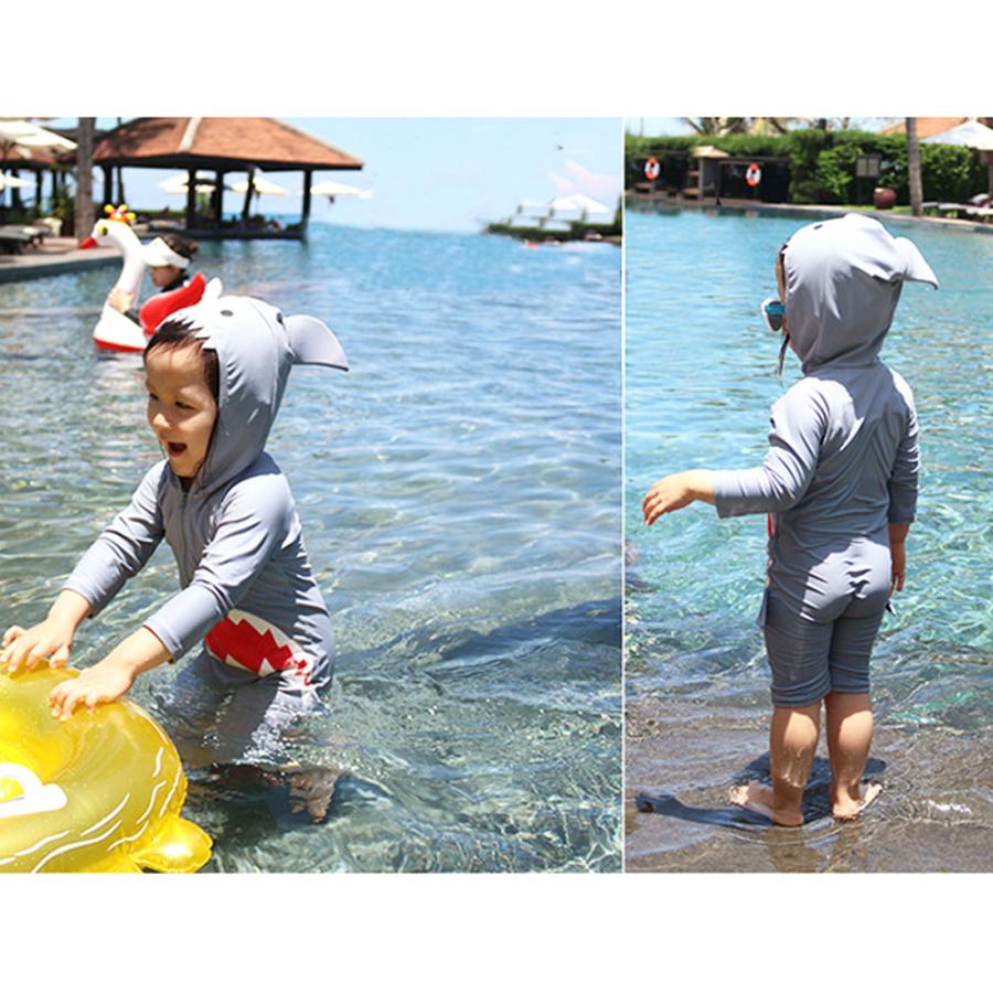 ベビー 水着 男の子 ラッシュガード サメ UPF50+ UVカット 子供 キッズ 