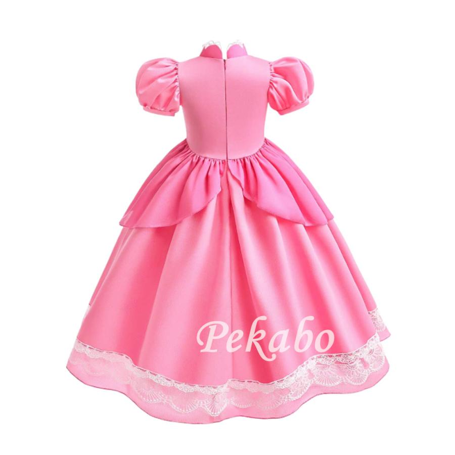 子供 ピーチ姫 プリンセス ドレス お姫様 ハロウィン コスプレ 女の子