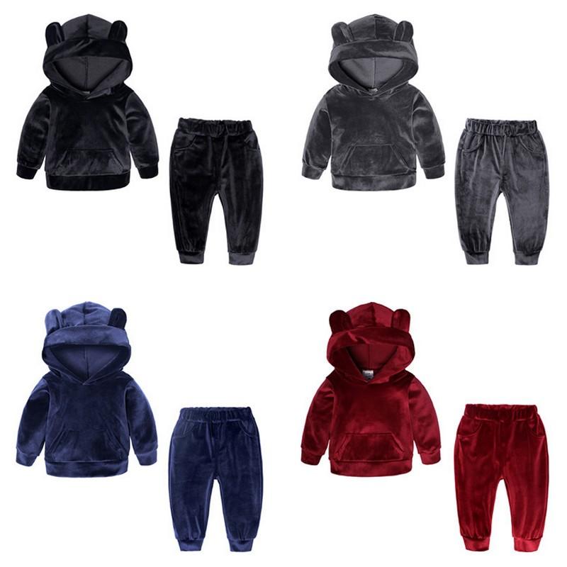 子供服 ジャージ 上下セット ベビー クマちゃん ベロアセットアップ