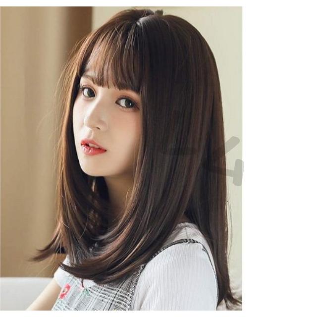ダークブラウン ロングウィッグ 合成繊維 セミロング ダークブラウン 人気 ウィッグ かつら ナチュラル No.822