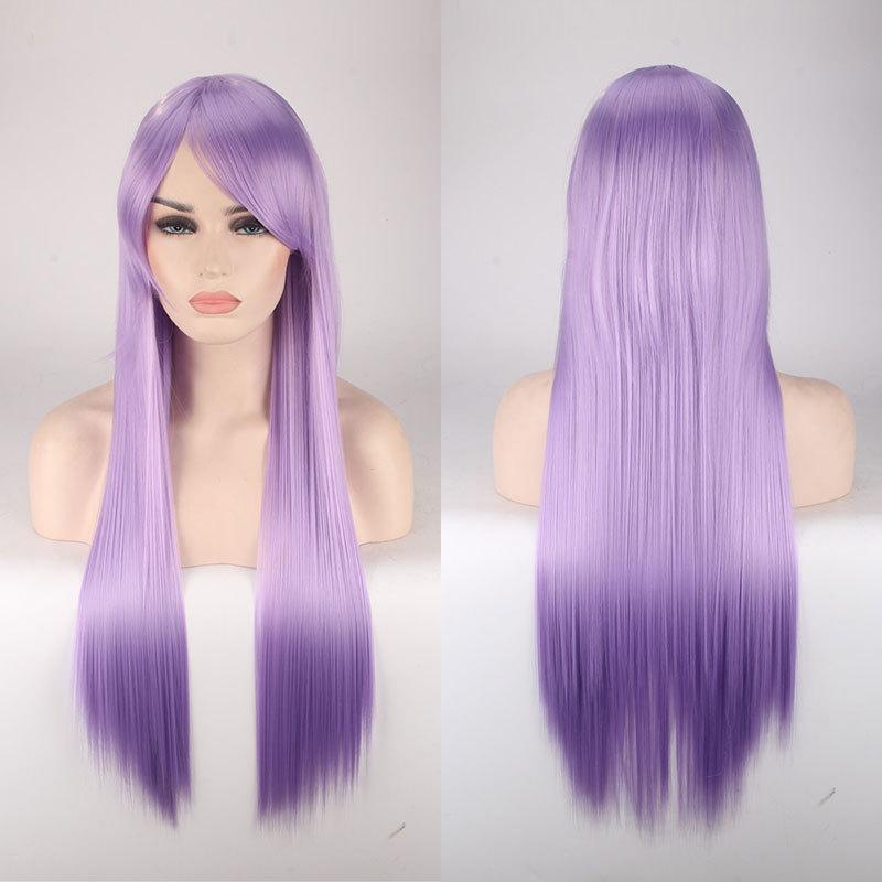 レディース　部分ウィッグ　ライトパープル ロングウィッグ 箱付き レディース 部分ウィッグ ライトパープル ロングウィッグ 箱付き