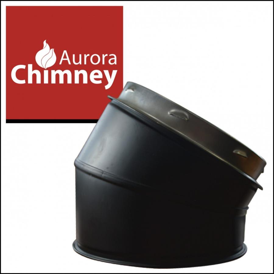 薪ストーブ用 断熱二重煙突 エビ曲り 30度 内径φ150 外径φ200