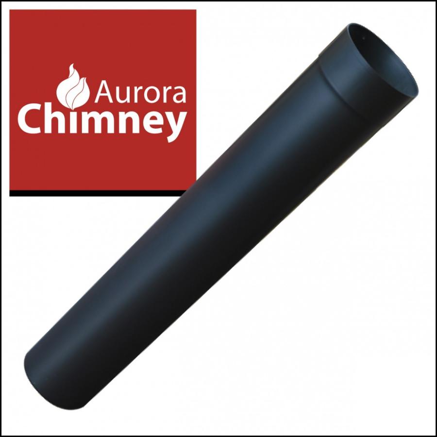 薪ストーブ用 φ152シングル煙突 黒耐熱塗装 シングル直筒800