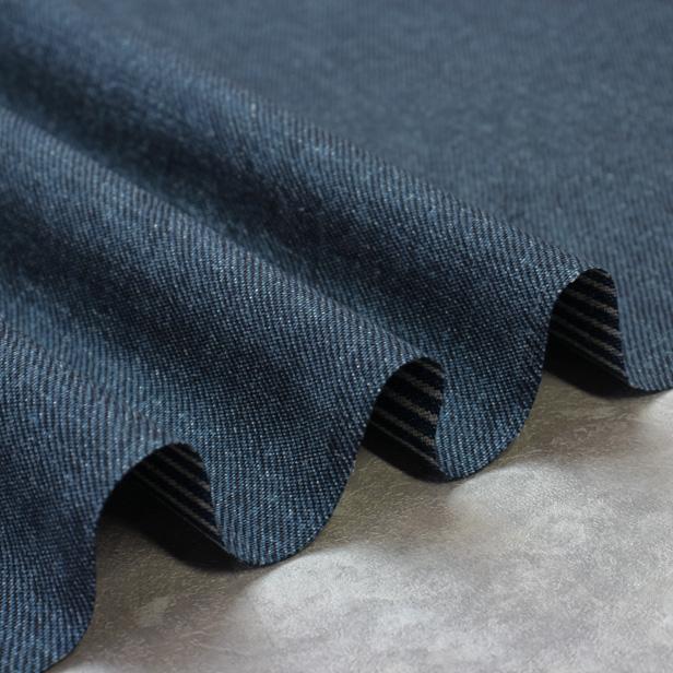 生地 布 コットン オックス デニム風 ヒッコリー ストライプ 無地 両面