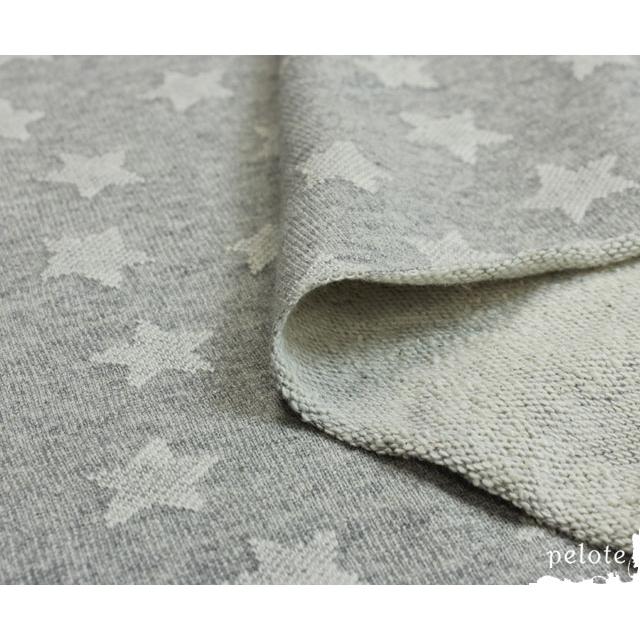 子供服や犬服づくりに ニット 生地 デニム 生地風 裏毛 星柄