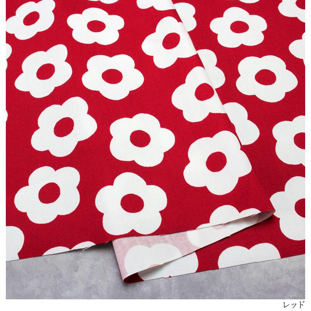 生地 花柄 布 オックス プリント 北欧風 ホワイトフラワー