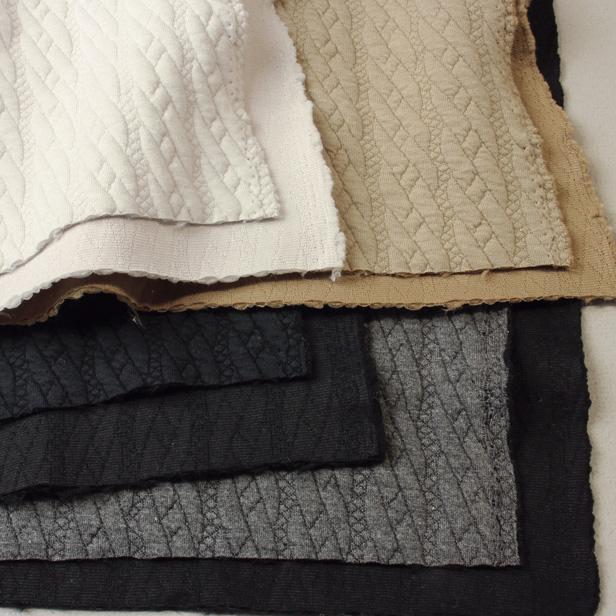 秋冬物や犬服づくりに ニット 生地 アラン風 ニットキルト ジャガード