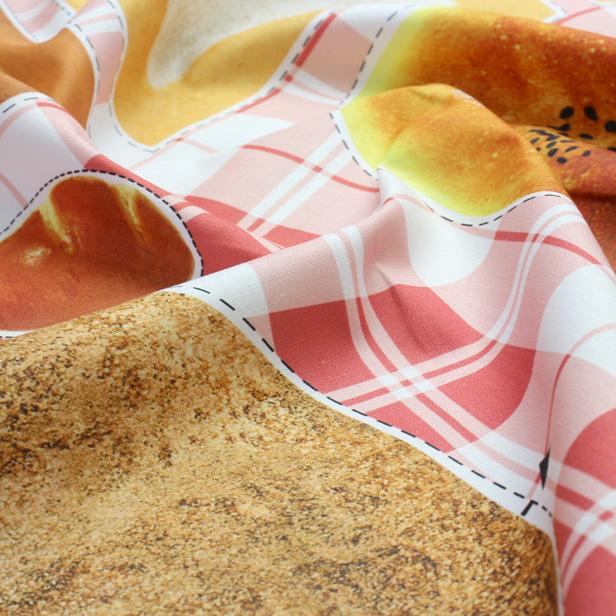 送料無料 リアルプリント パン柄＆かご柄 ハンドメイド ファスナー  