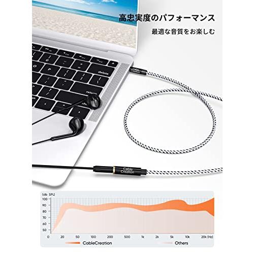 AUX ケーブル,CableCreation 3.5mm オーディオケーブル 3極/TRS イヤホン延長ケーブル オス-メス Hi-Fi音質再生 高耐久性ナイロン編み 24K金メッキコ｜peme｜03