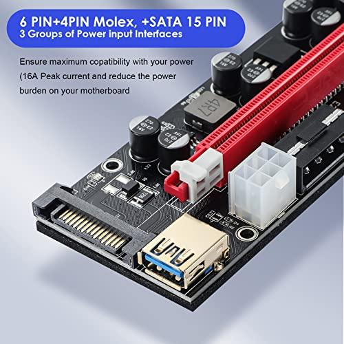 PCI RISERS USB 3.0 PCI-E Express PCI-E 1xから16x Riser Extender Card for Power Riser Adapter Card（2022バージョン）、特別10高コンデンサアダ｜peme｜05