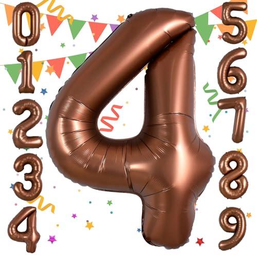 Amazon | ローズゴールド 4つの数字バルーン 40インチ 大きい 4