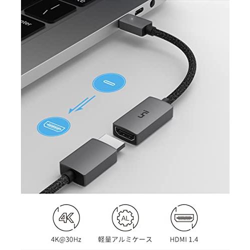 USB C HDMI 変換アダプタ uniAccessories タイプ C HDMI 変換アダプター [4K映像出力] Macbook Pro/MacBook Air/iPad Pro/Air/Chromebook/Surface go｜peme｜04