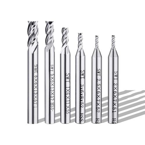 CHENLONB エンドミル 4枚刀片 2mm-6mm 6个装 超硬 ハイス鋼 CHENLONB エンドミル 4枚刀片 2mm-6mm 6个装 超硬 ハイス鋼