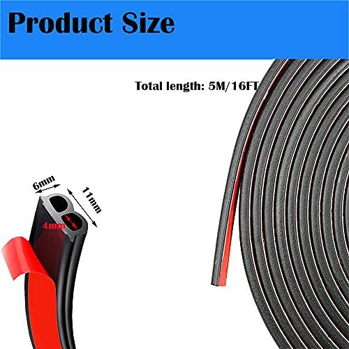CTRICALVER 5M/16FT B形状タイプ自己接着自動車用ゴムシールストリップウェザーストリップ車の窓のドアのエッジ衝突防止ゴムストリップ｜peme｜03