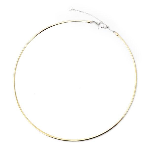 k18 yg オメガネックレス　チェーン　40cm オメガネックレス k18 YG/WG リバーシブル 約2.0mm幅 約45cm (金具を