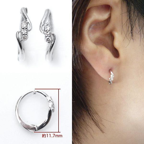 K14WG ダイヤモンド ピアス 0.06CT