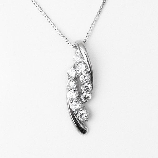 スイート メモリー 天然 テン ダイヤモンド ネックレス K10WG ホワイト