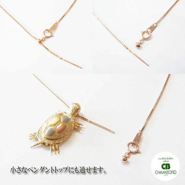 K18PG スライドピン ベネチアン チェーン ネックレス 1.0mm幅 x