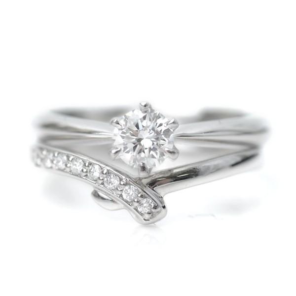 天然 ダイヤモンド リング プラチナ D:0.07ct エレガント指輪セット