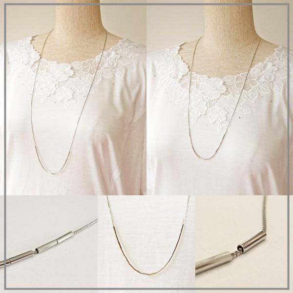 ロングネックレス プラチナ Pt850 ベネチアンチェーン デザイン