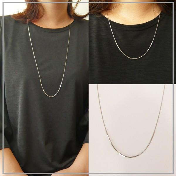 ロングネックレス プラチナ Pt850 ベネチアンチェーン デザイン