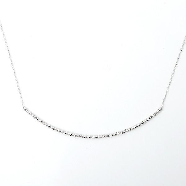 K18WG スペースラインネックレス DIAMOND LINE NECKLACE(2ZN2399)K18 ネックレス｜スター